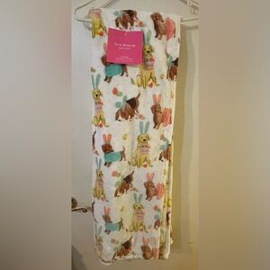 New Isaac Mizrahi Oversized Dachshund Golden Retriever Easter Throw 60 x 70